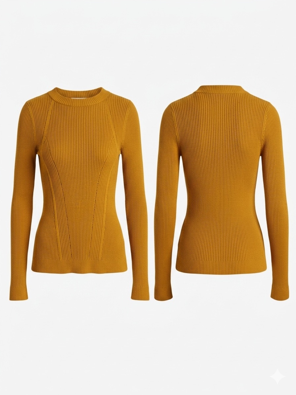 Topshop Mustard Ribbed Crew Neck Sweater
